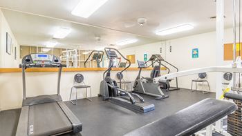 The Springs fitness center with weight stations and fitness equipment